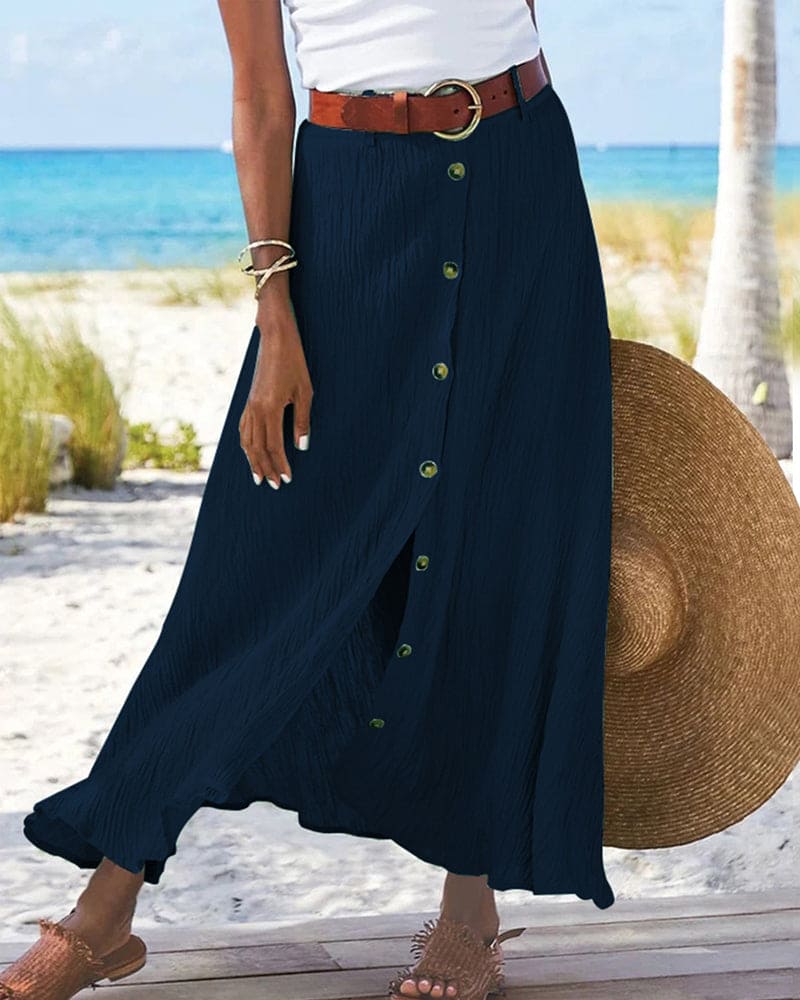 Wearclo | Women's Button-Front Midi Skirt