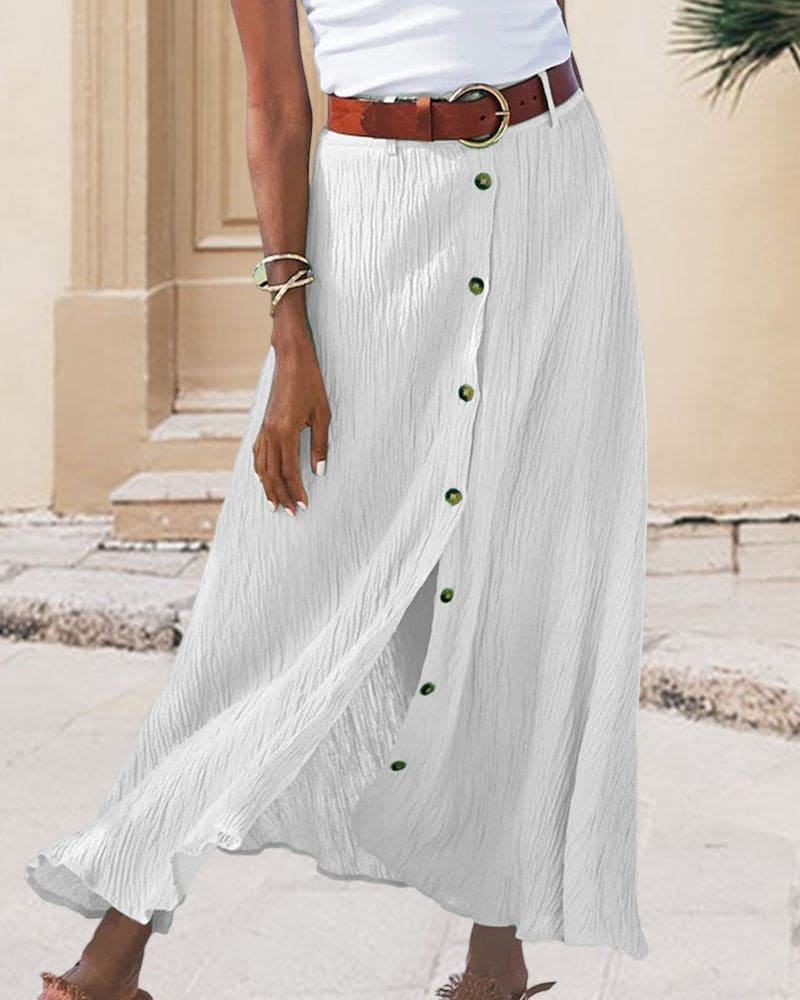 Wearclo | Women's Button-Front Midi Skirt