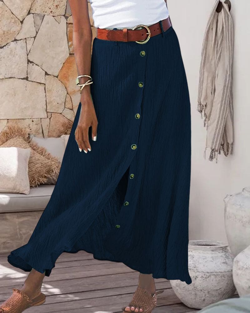 Wearclo | Women's Button-Front Midi Skirt