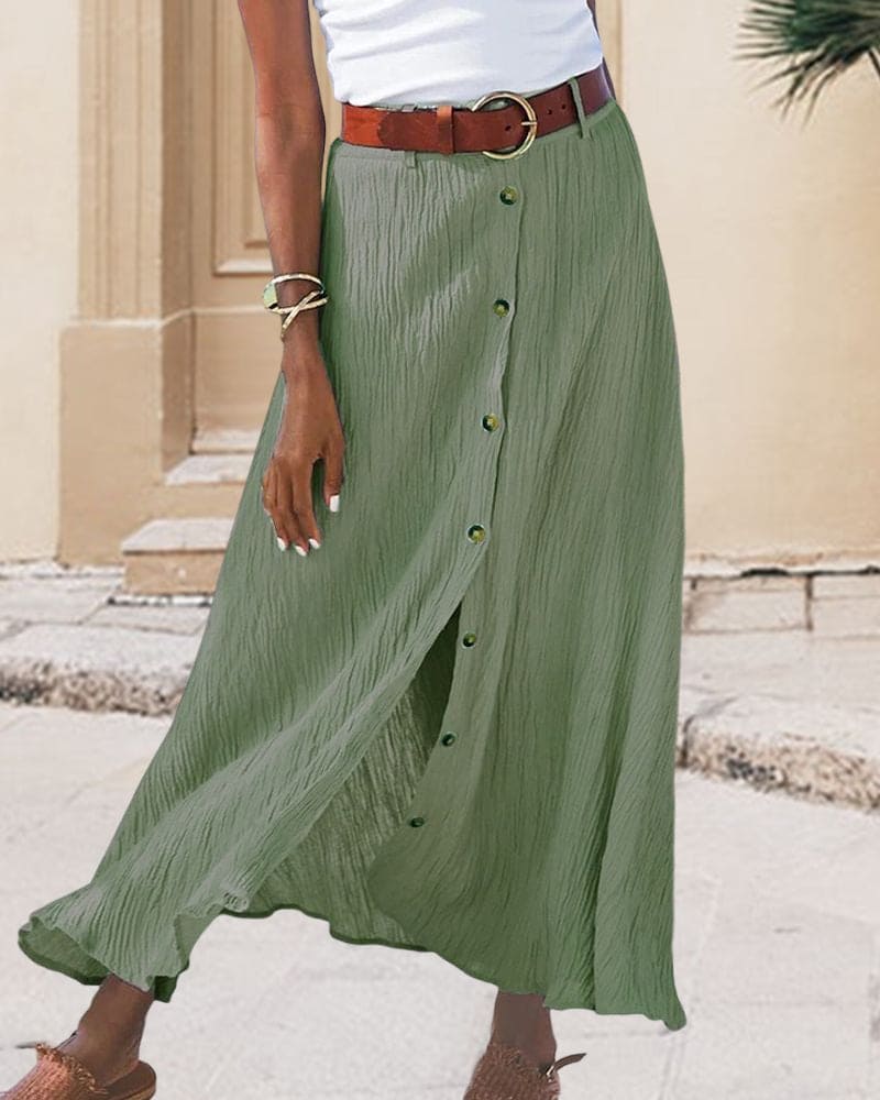 Wearclo | Women's Button-Front Midi Skirt
