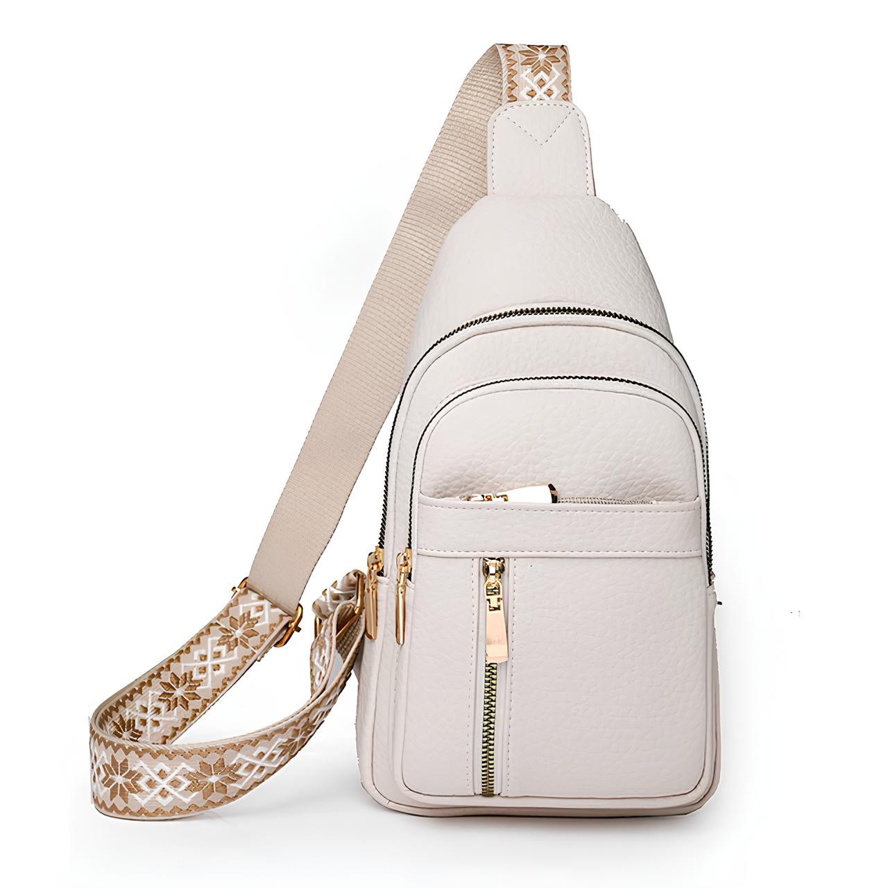 Wearclo | Women's Chest Bag with Patterned Strap