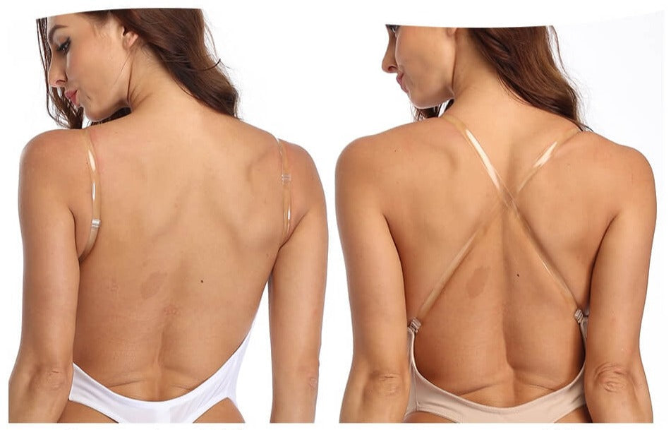 Wearclo | Women's Deep V Backless Bodysuit with Plunging Neckline