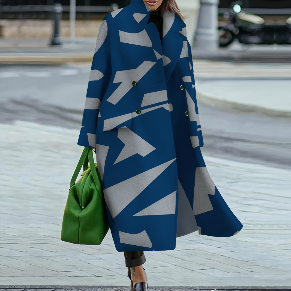 Wearclo | Women's Double-Breasted Long Coat