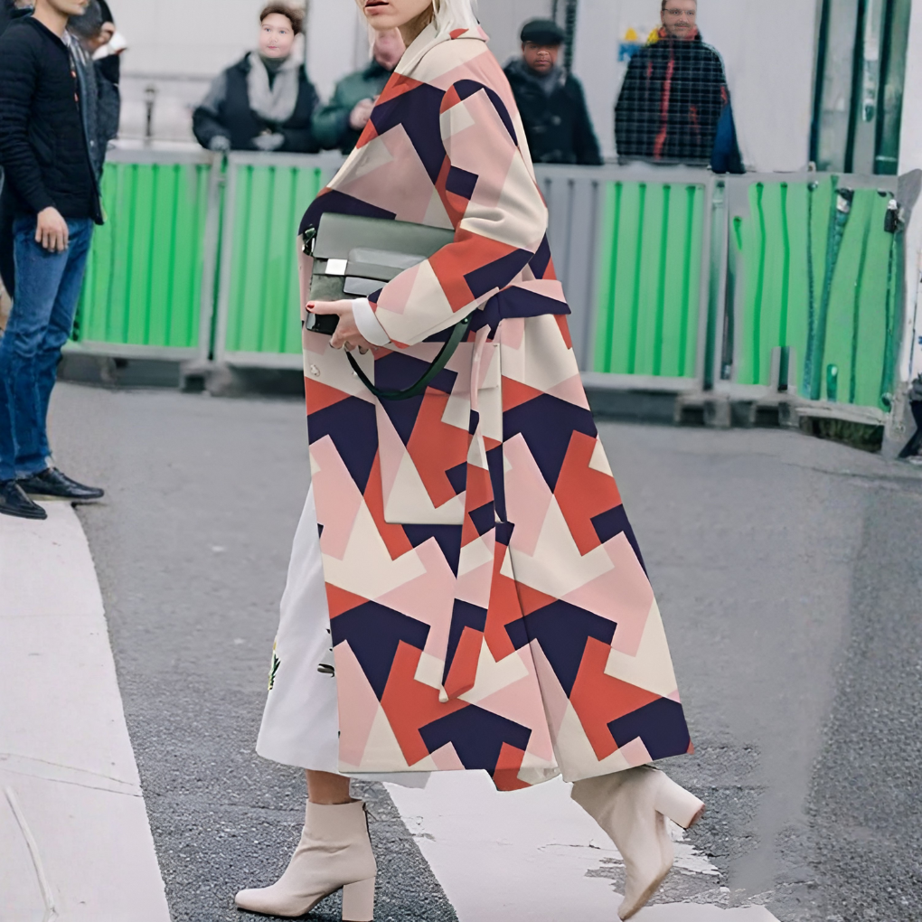 Wearclo | Women's Double-Breasted Long Coat
