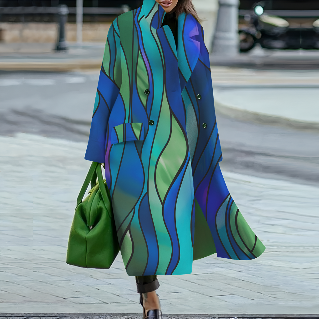 Wearclo | Women's Double-Breasted Long Coat