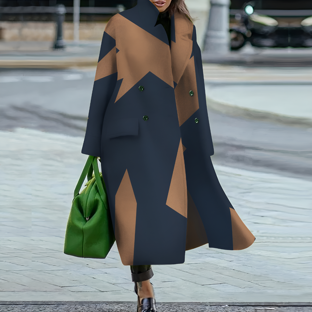Wearclo | Women's Double-Breasted Long Coat