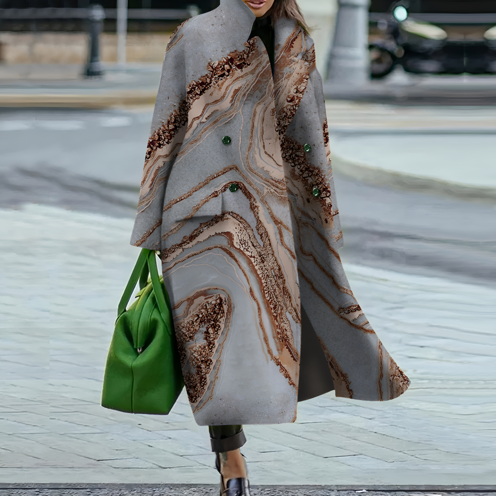 Wearclo | Women's Double-Breasted Long Coat