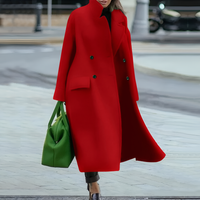 Wearclo | Women's Long Weather-Resistant Double-Breasted Coat