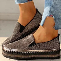 Shimmering Embellished Slip-On Sneakers