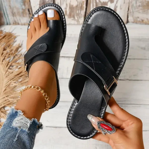 Wearclo | Women's Flat Thong Sandals with Adjustable Strap