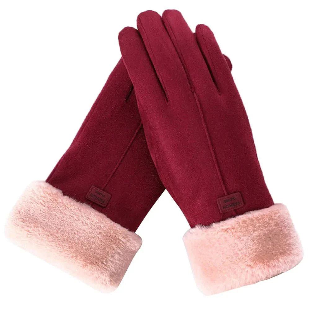 Wearclo | Women's Fleece Lined Winter Gloves with Touchscreen