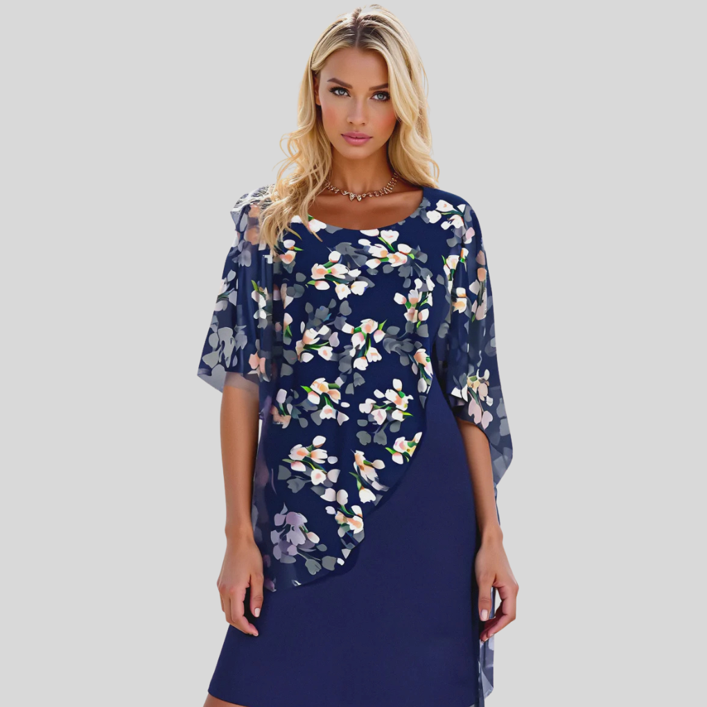 Wearclo | Women's Floral Overlay Shift Dress
