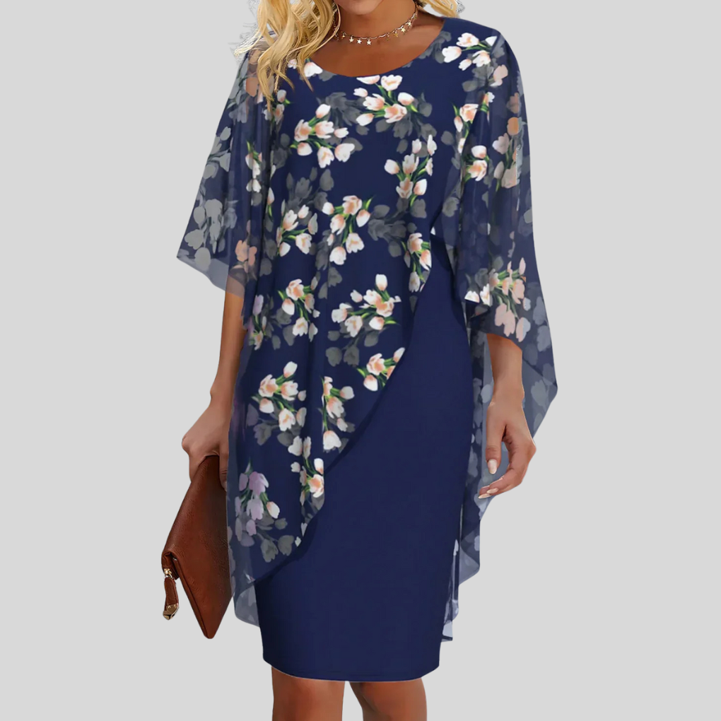 Wearclo | Women's Floral Overlay Shift Dress