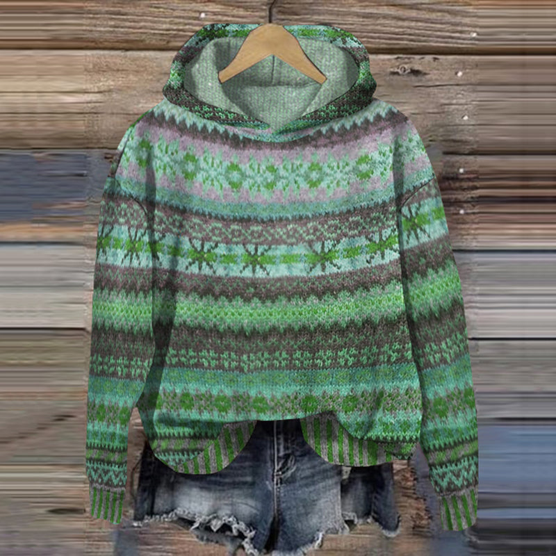 Wearclo | Women's Graphic Hoodie with Nordic Print