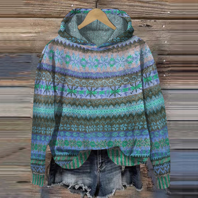 Wearclo | Women's Graphic Hoodie with Nordic Print