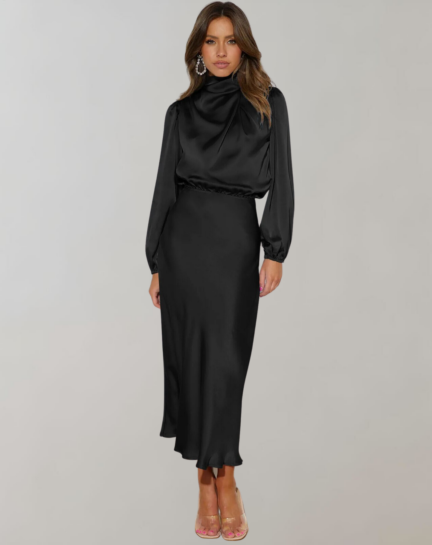 Wearclo | Women's High Neck Maxi Dress