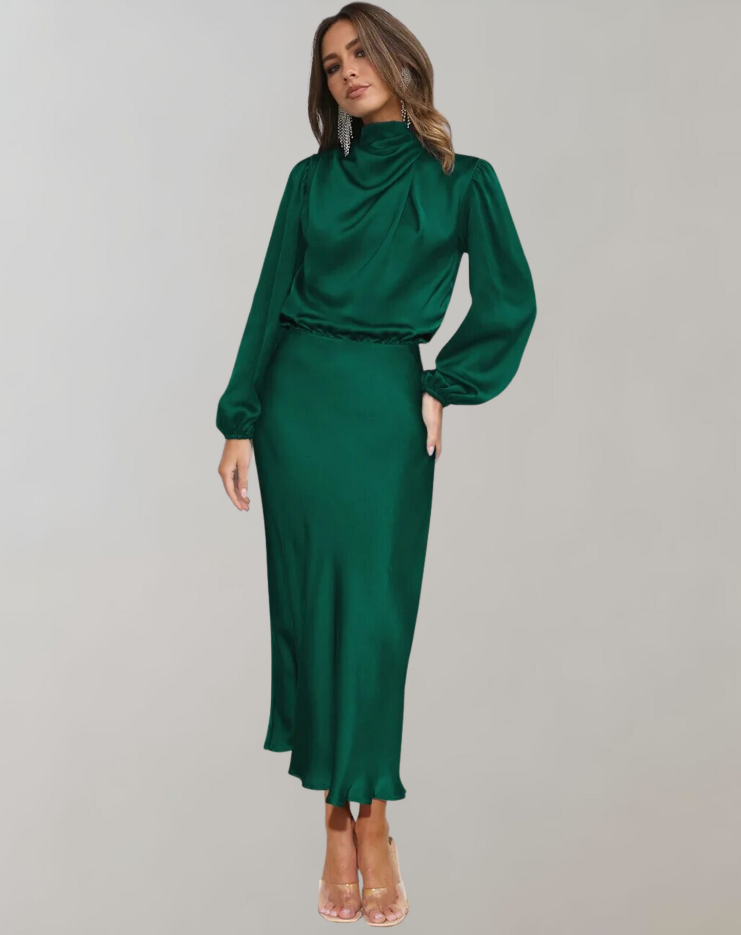 Wearclo | Women's High Neck Maxi Dress