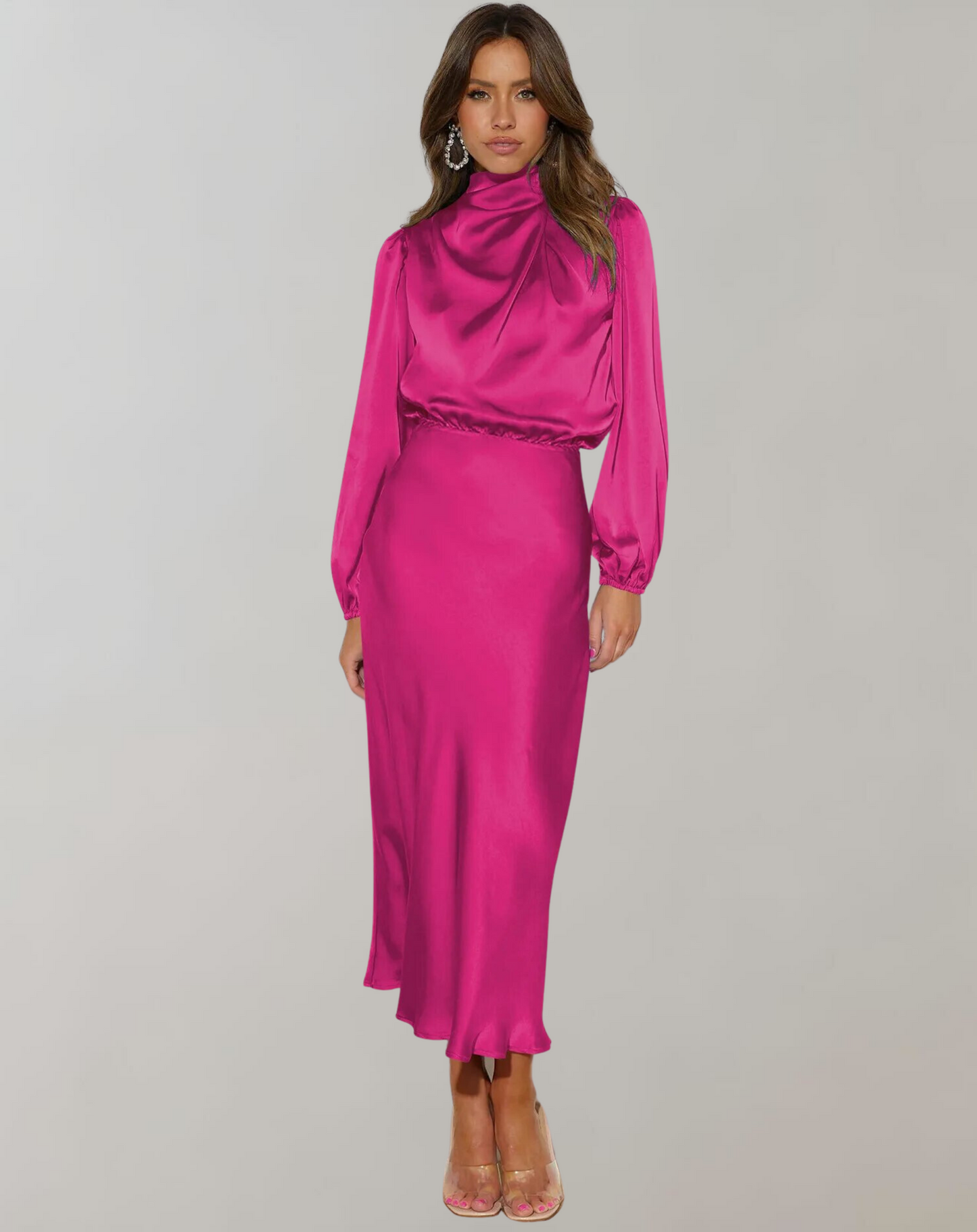 Wearclo | Women's High Neck Maxi Dress