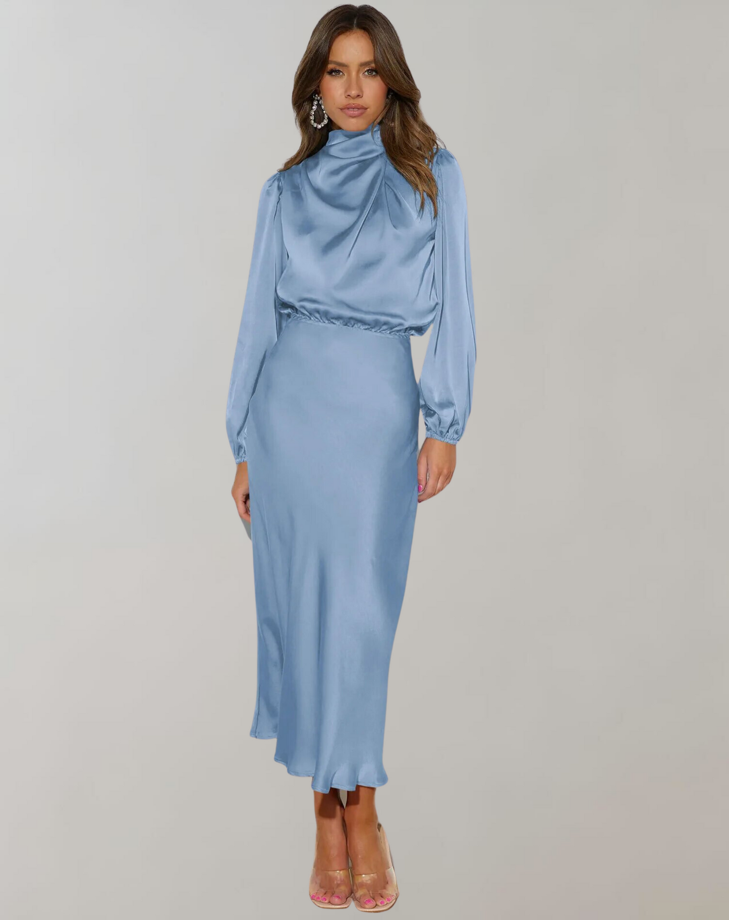 Wearclo | Women's High Neck Maxi Dress