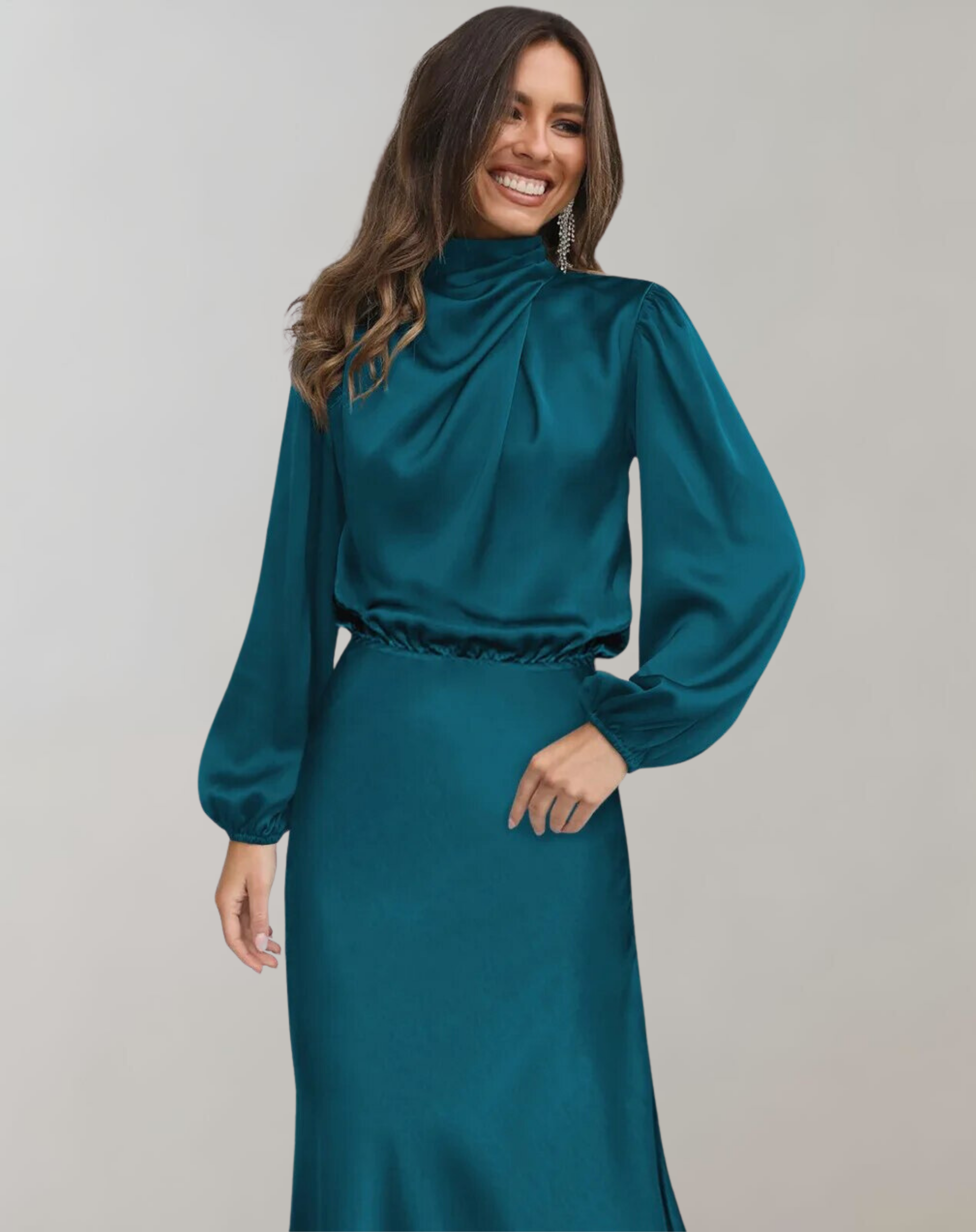 Wearclo | Women's High Neck Maxi Dress