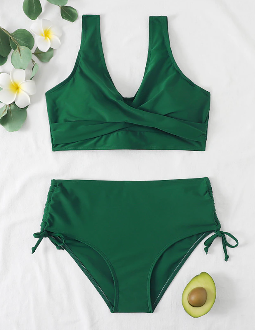 Wearclo | Women's High Waist Bikini Set Wrap Top