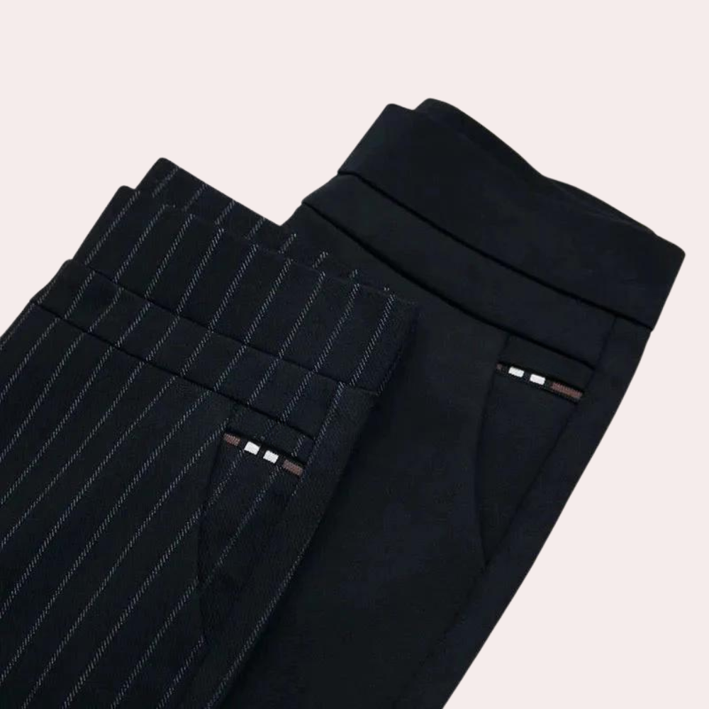 Wearclo | Women's High Waist Stretch Pants with Pinstripe