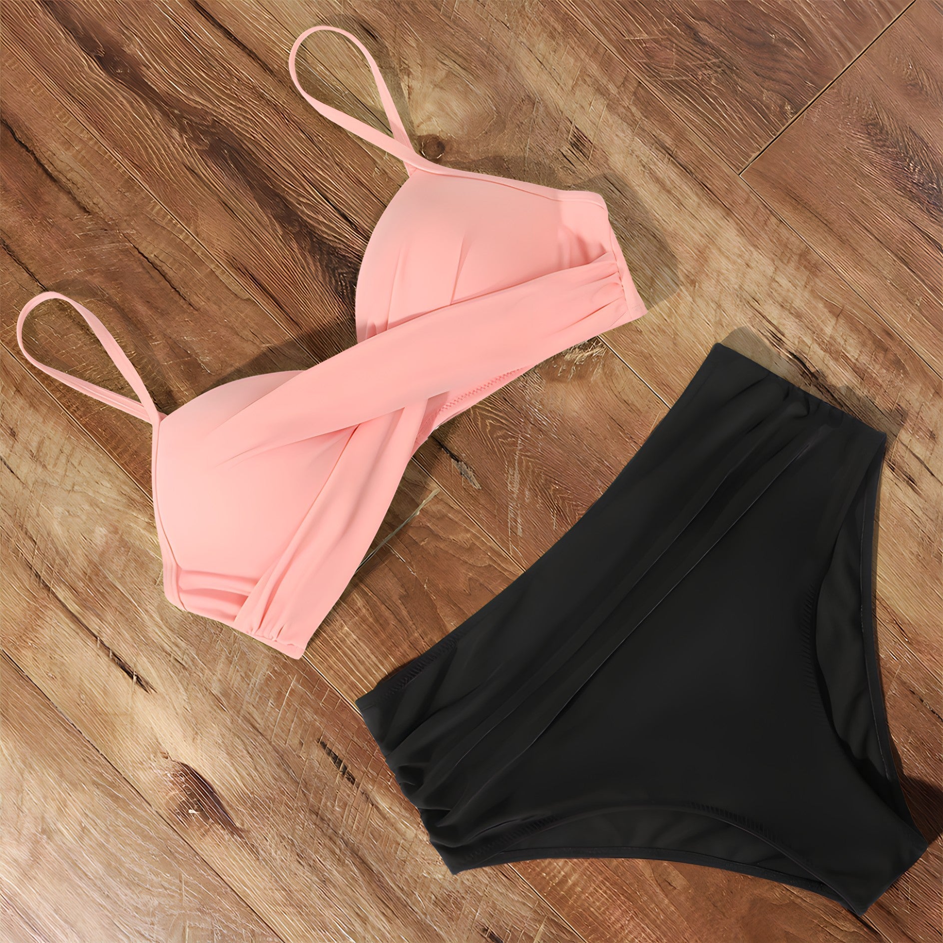 Wearclo | Women's High-Waisted Bikini Ruched