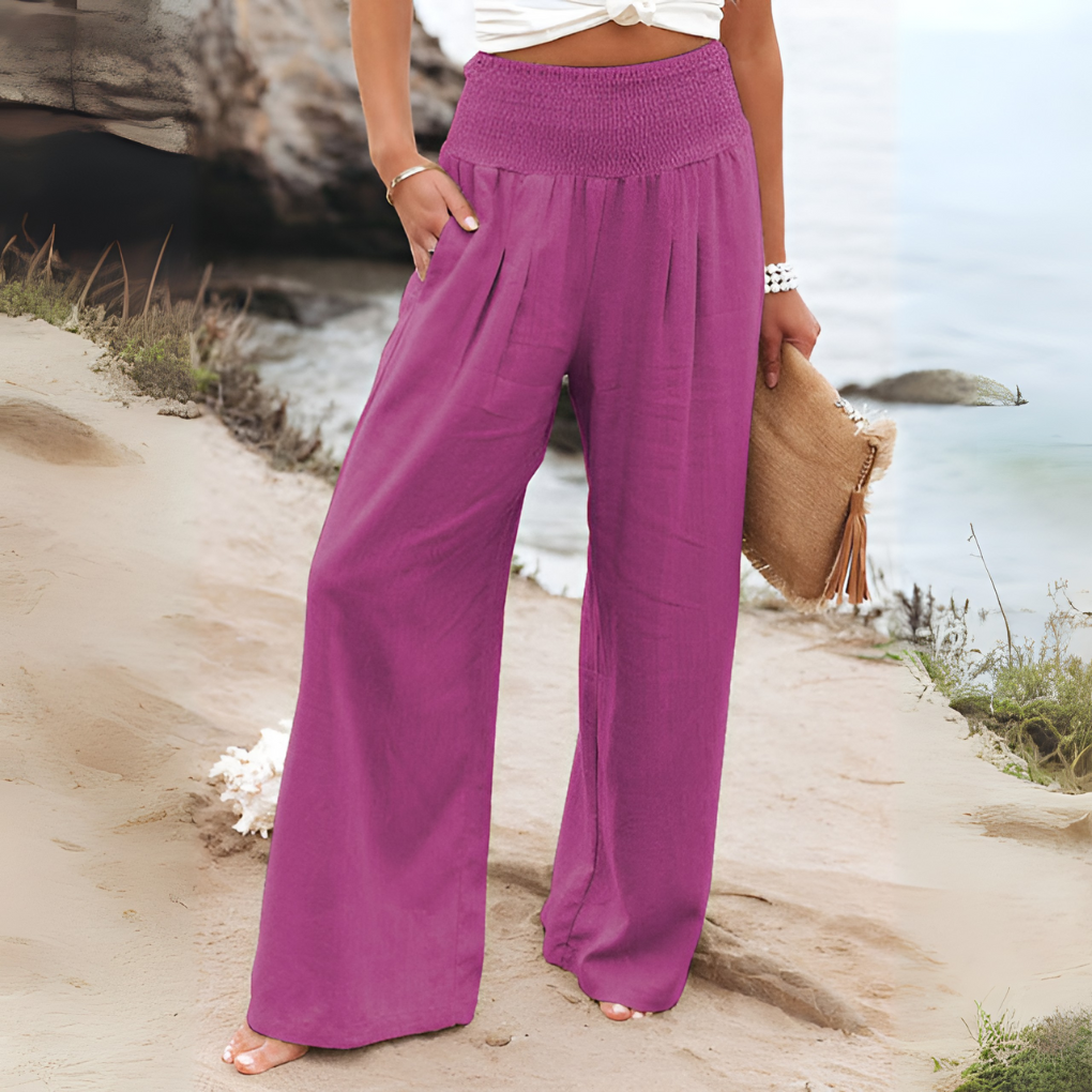 Wearclo | Women's High-Waisted Wide-Leg Trousers