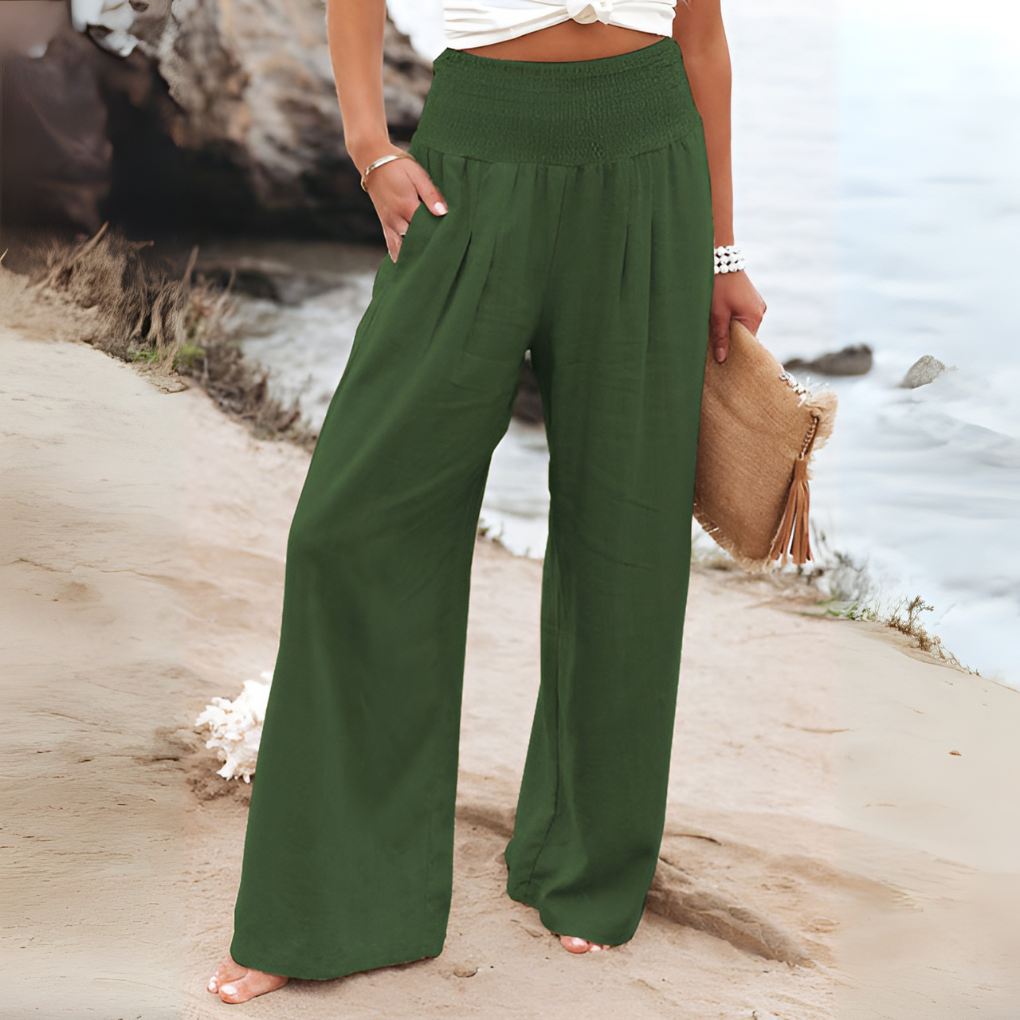 Wearclo | Women's High-Waisted Wide-Leg Trousers