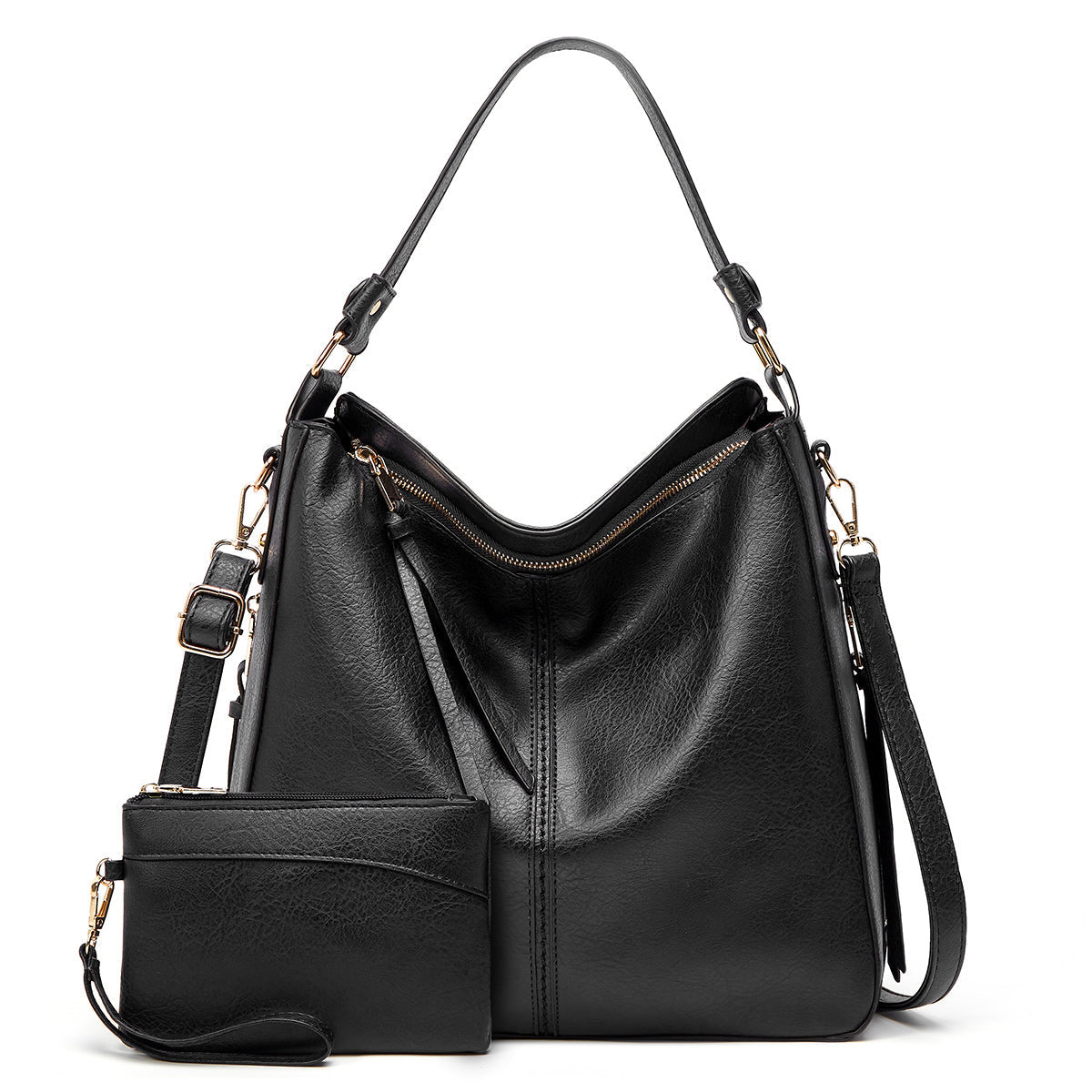 Wearclo | Women's Hobo Shoulder Bag with Gold Hardware