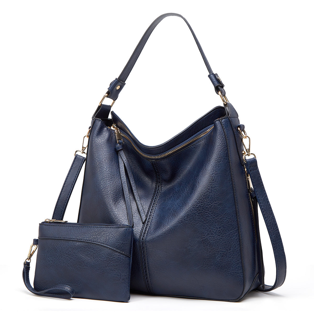Wearclo | Women's Hobo Shoulder Bag with Gold Hardware