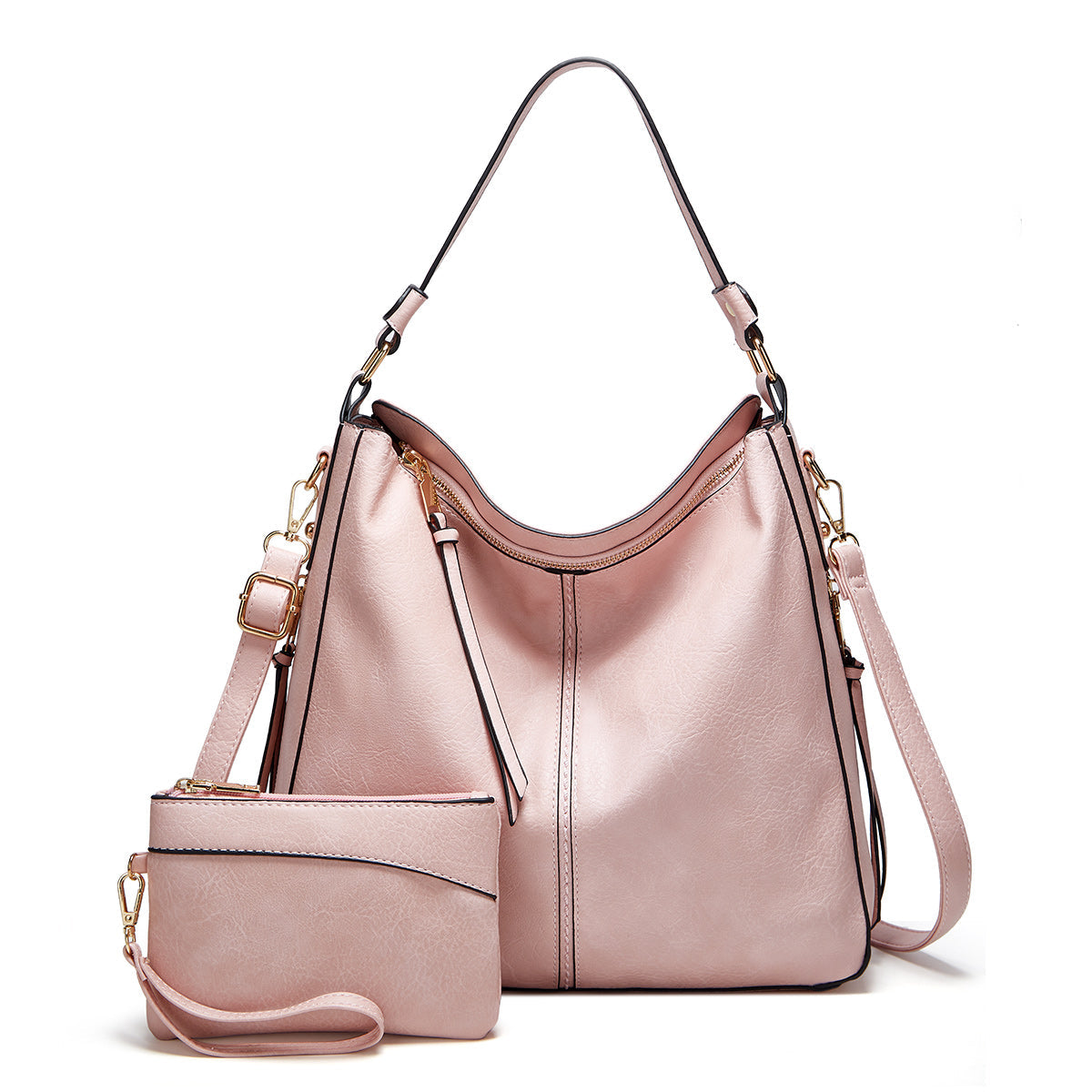 Wearclo | Women's Hobo Shoulder Bag with Gold Hardware