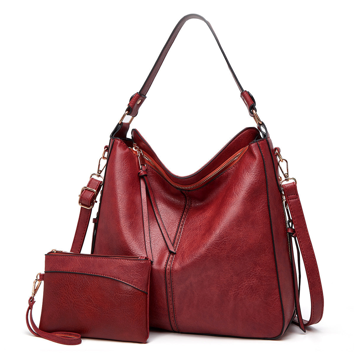 Wearclo | Women's Hobo Shoulder Bag with Gold Hardware