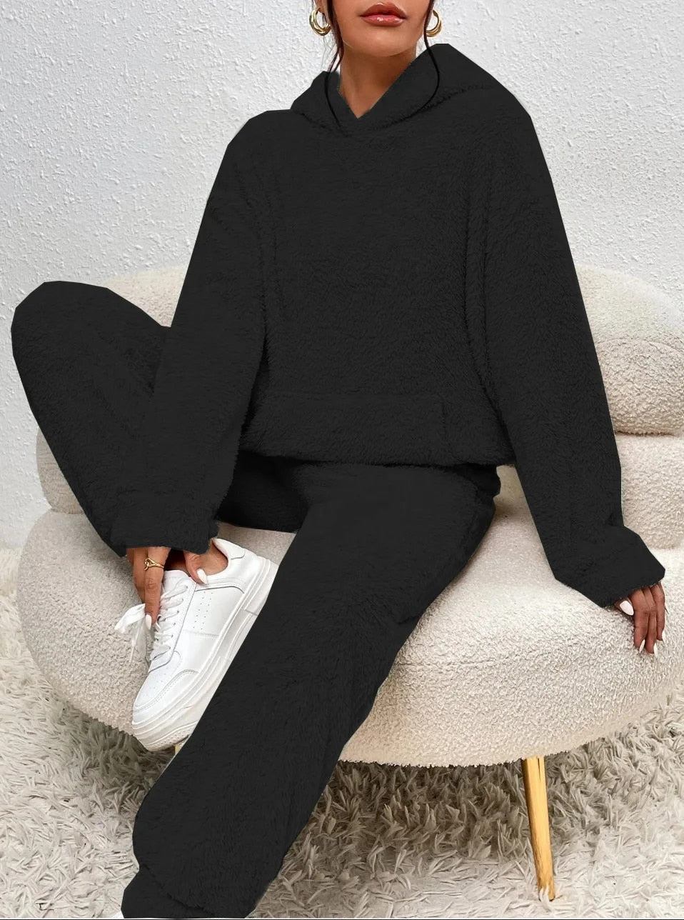 Wearclo | Women's Hooded Fleece Loungewear Set