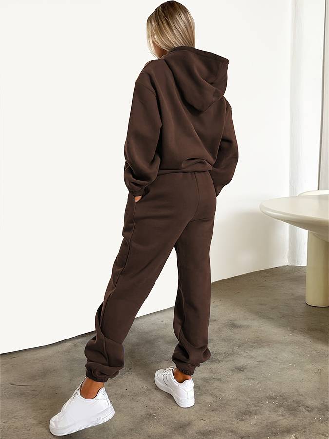 Wearclo | Women's Hoodie & Jogger Set with Drawstring Waist