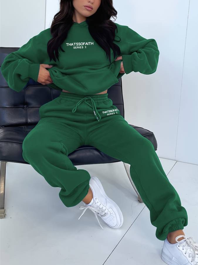Wearclo | Women's Hoodie & Jogger Set with Drawstring Waist