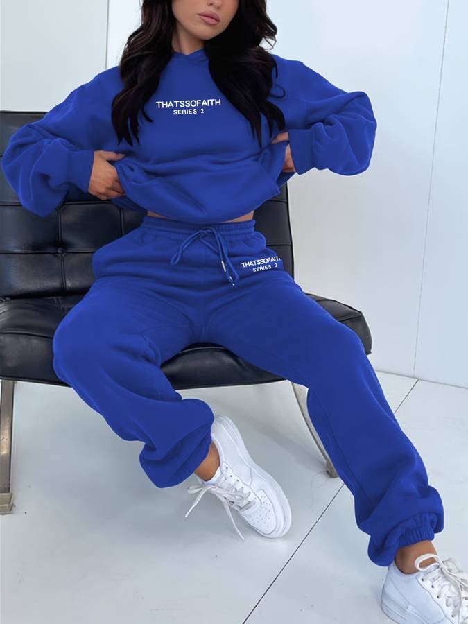 Wearclo | Women's Hoodie & Jogger Set with Drawstring Waist