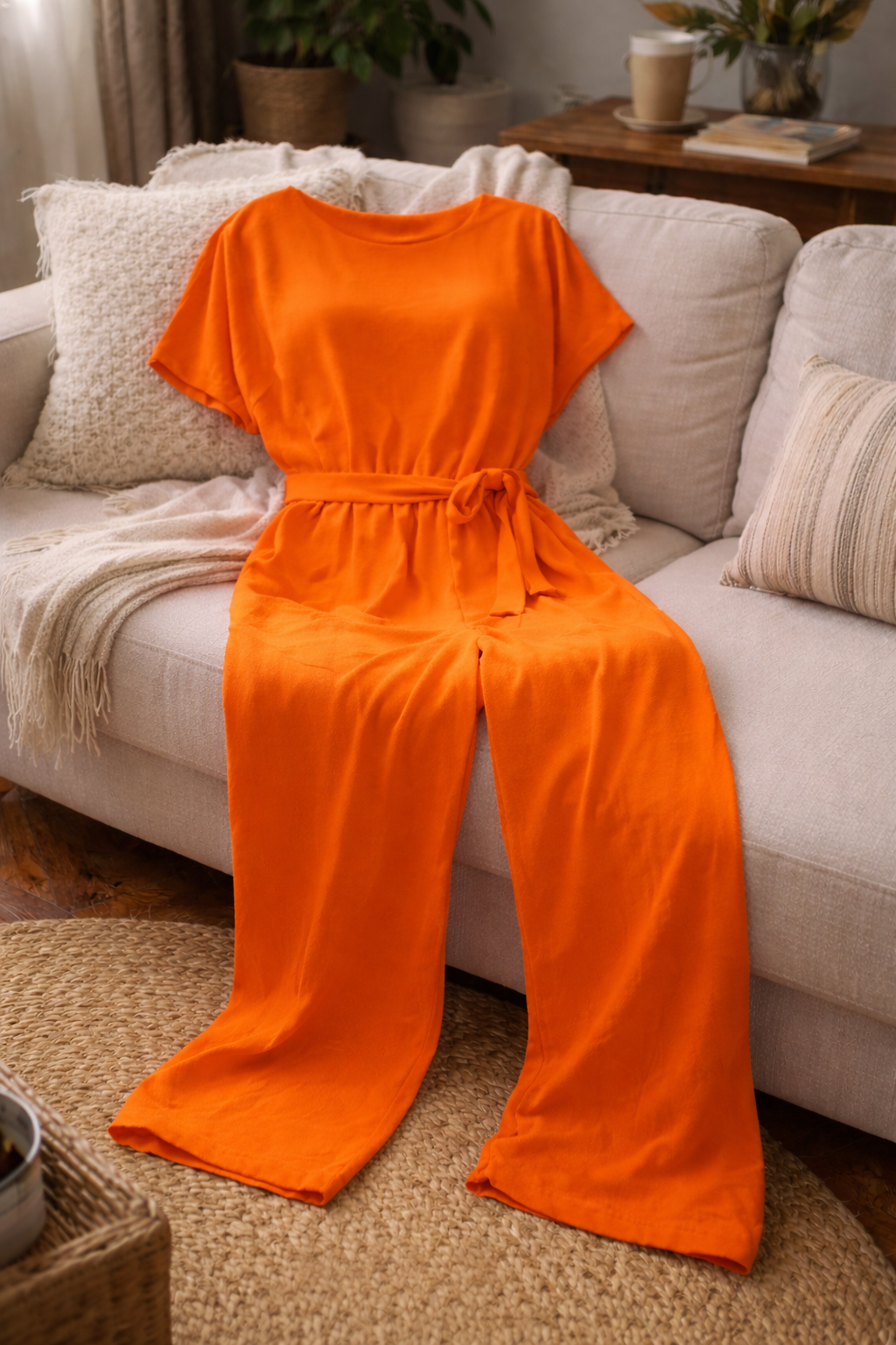 Wearclo | Women's Jumpsuit Wide Cut with Belt