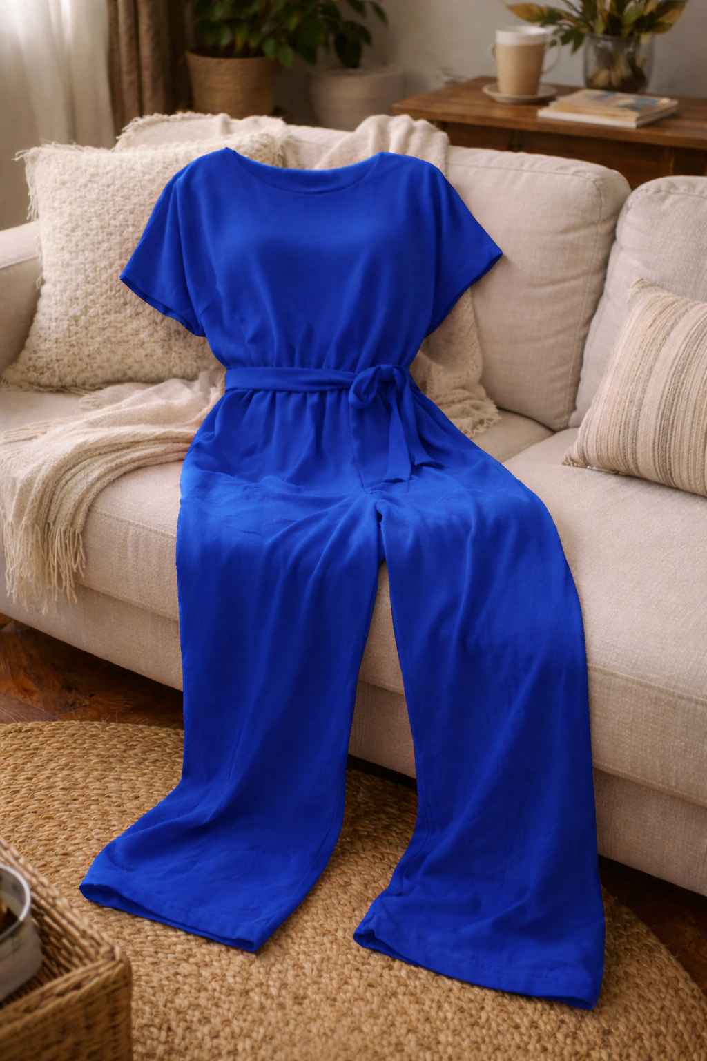 Wearclo | Women's Jumpsuit Wide Cut with Belt