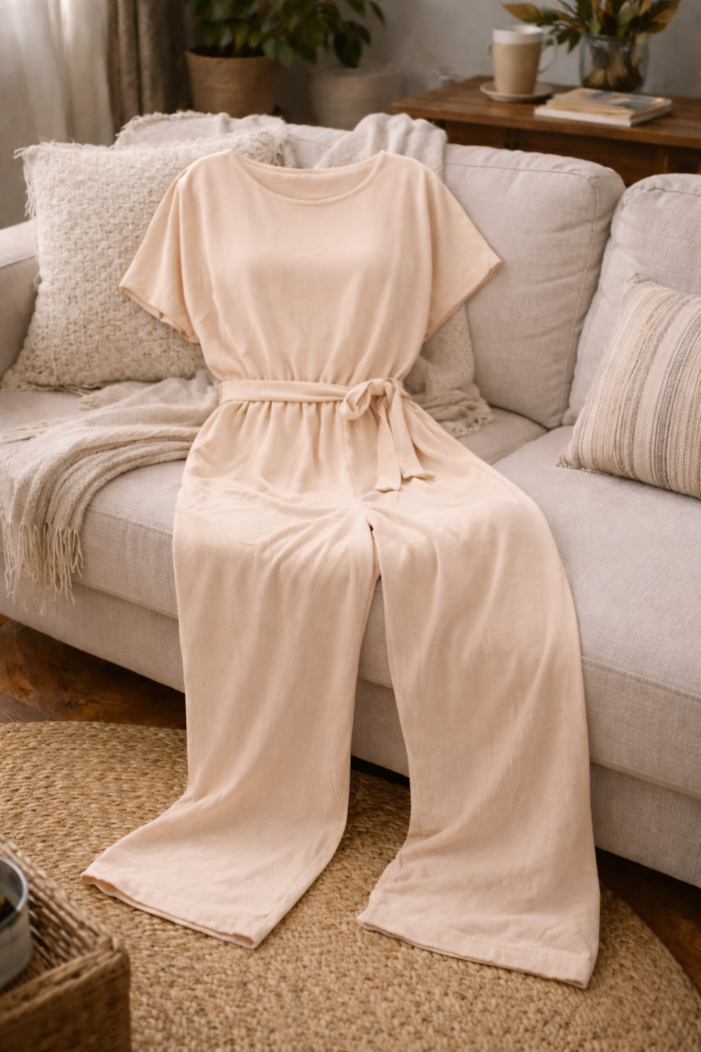 Wearclo | Women's Jumpsuit Wide Cut with Belt