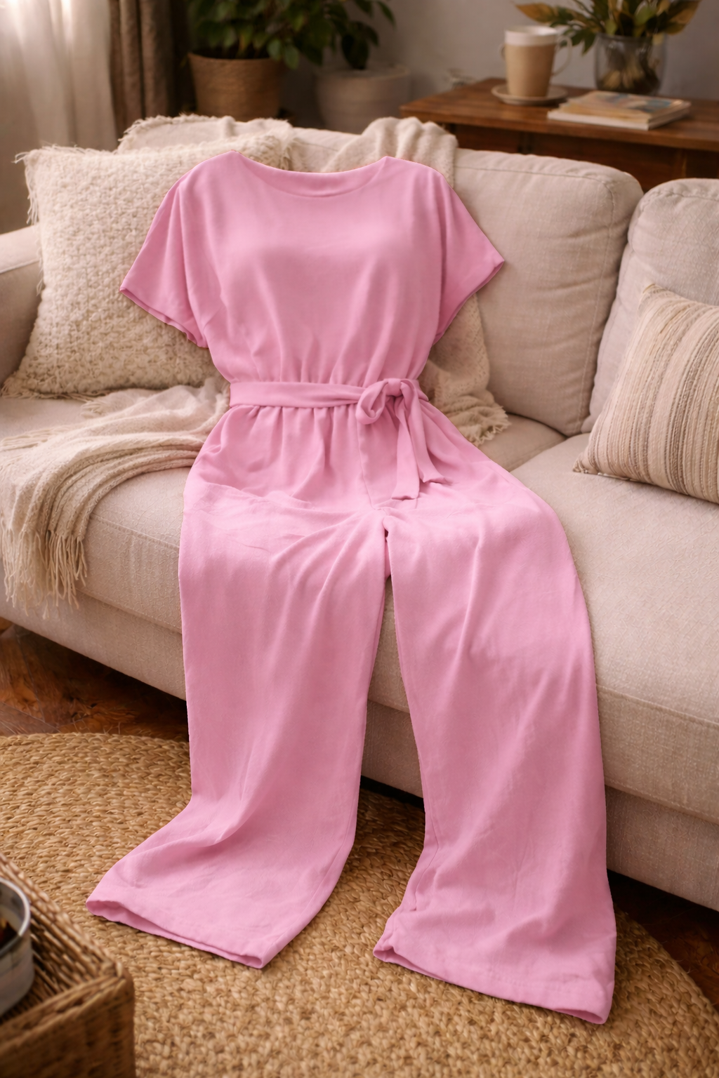 Wearclo | Women's Jumpsuit Wide Cut with Belt