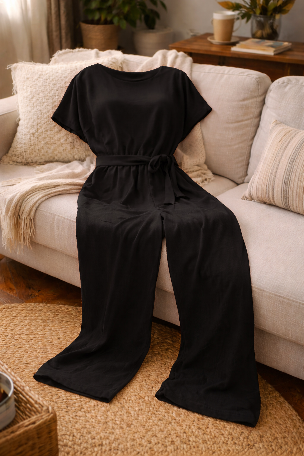 Wearclo | Women's Jumpsuit Wide Cut with Belt