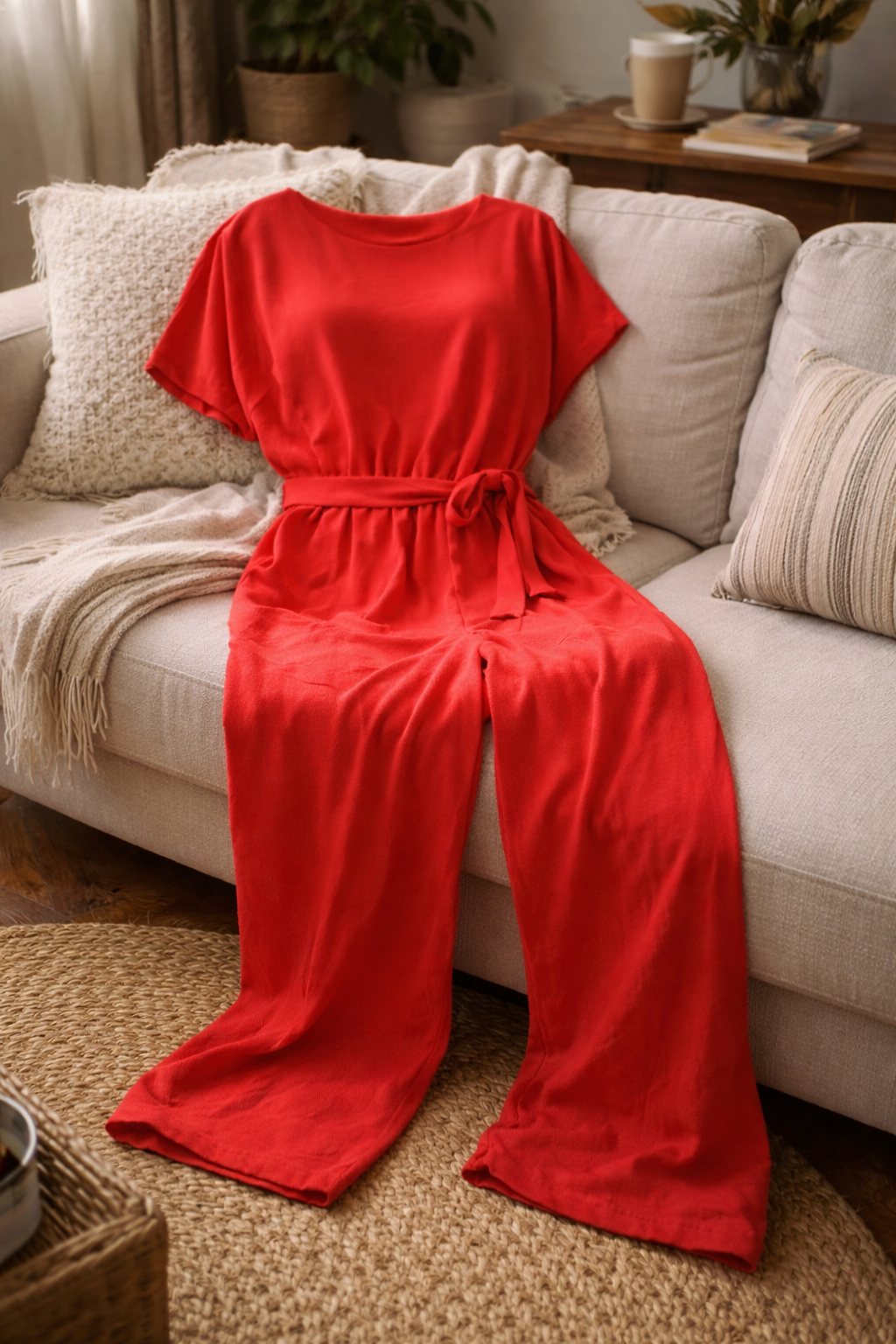 Wearclo | Women's Jumpsuit Wide Cut with Belt