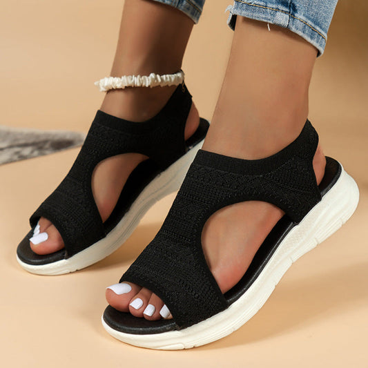 Wearclo | Women's Knit Sport Sandals with Cutouts
