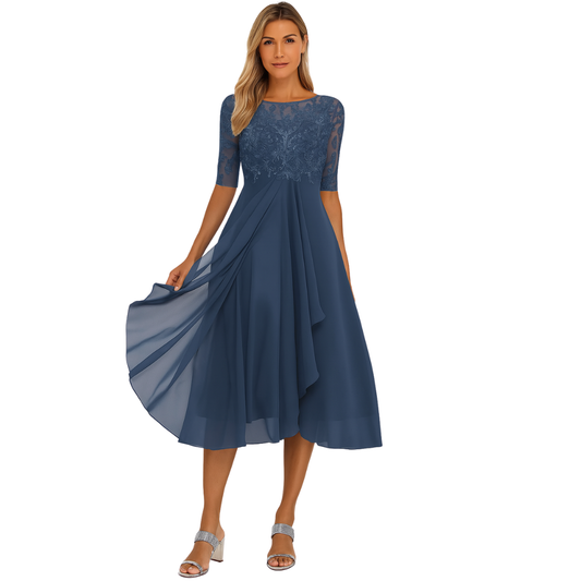 Wearclo | Women's Lace Midi Dress