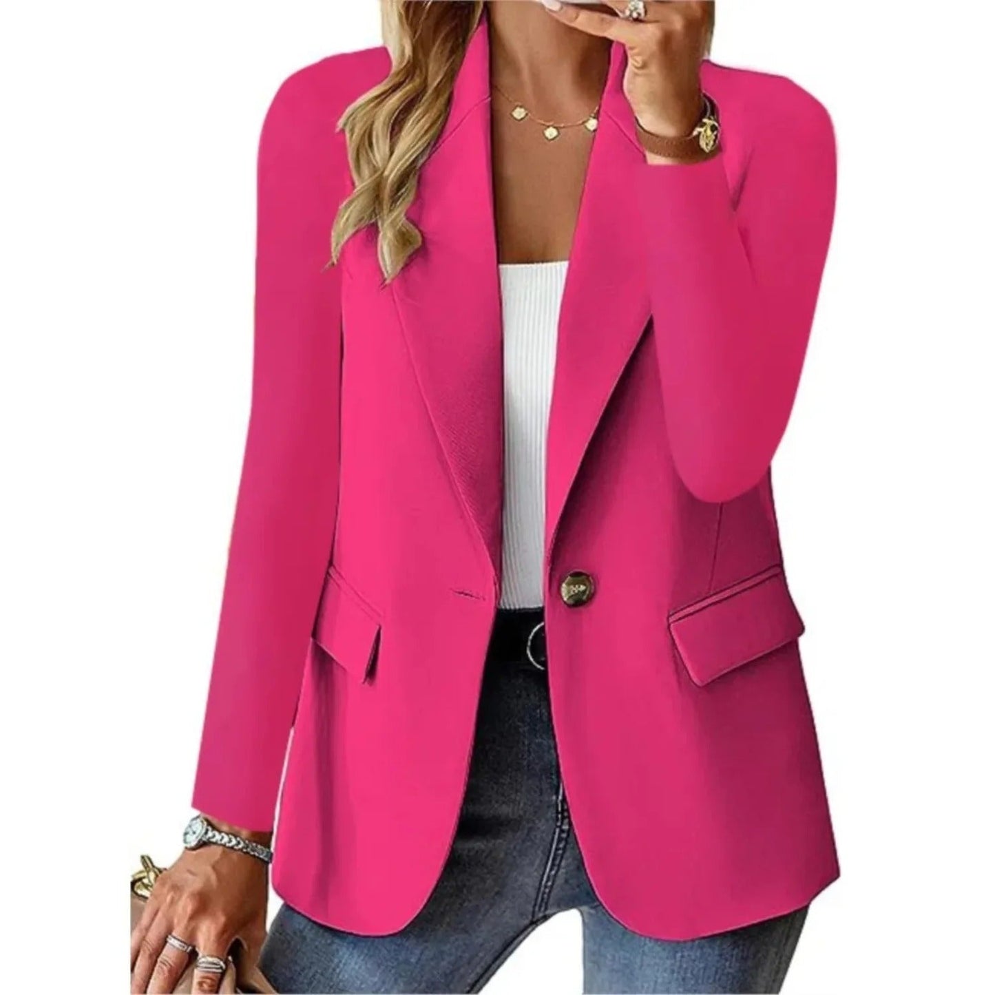 Wearclo | Women's Lapel Pocket Blazer