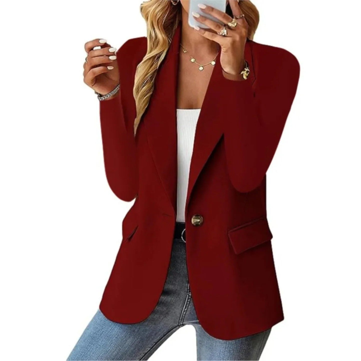 Wearclo | Women's Lapel Pocket Blazer
