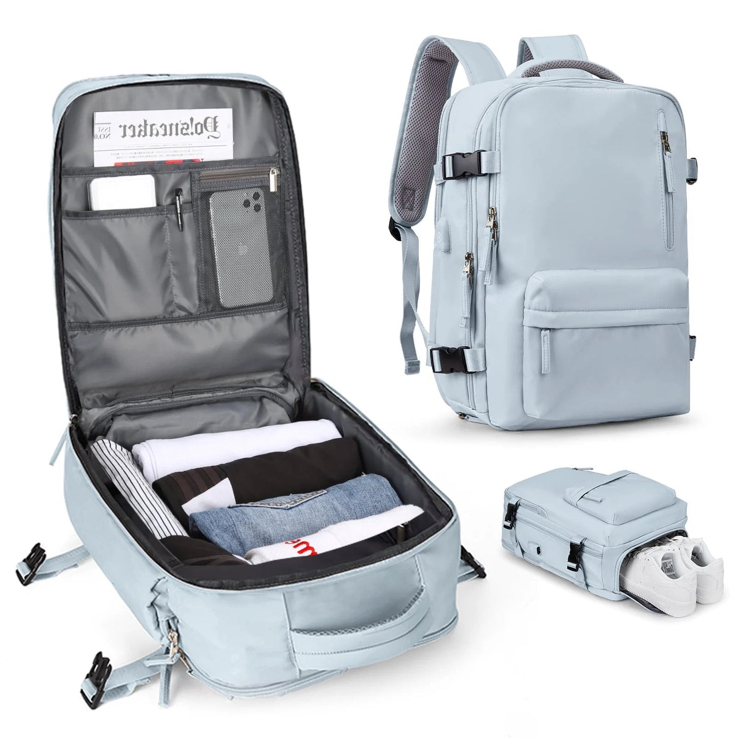 Wearclo | Women's Large Travel Backpack Water-Resistant Hiking Backpack