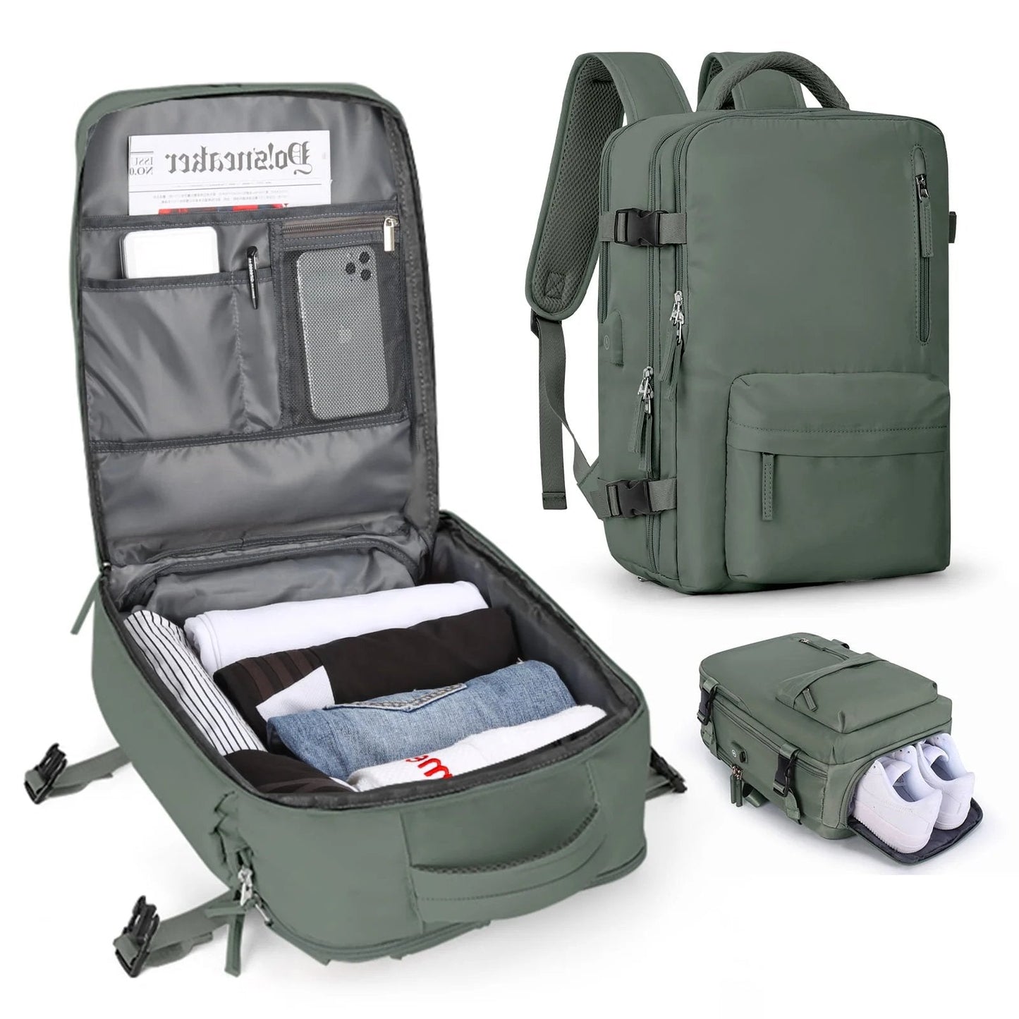 Wearclo | Women's Large Travel Backpack – Waterproof Hiking Backpack | Anti-Theft