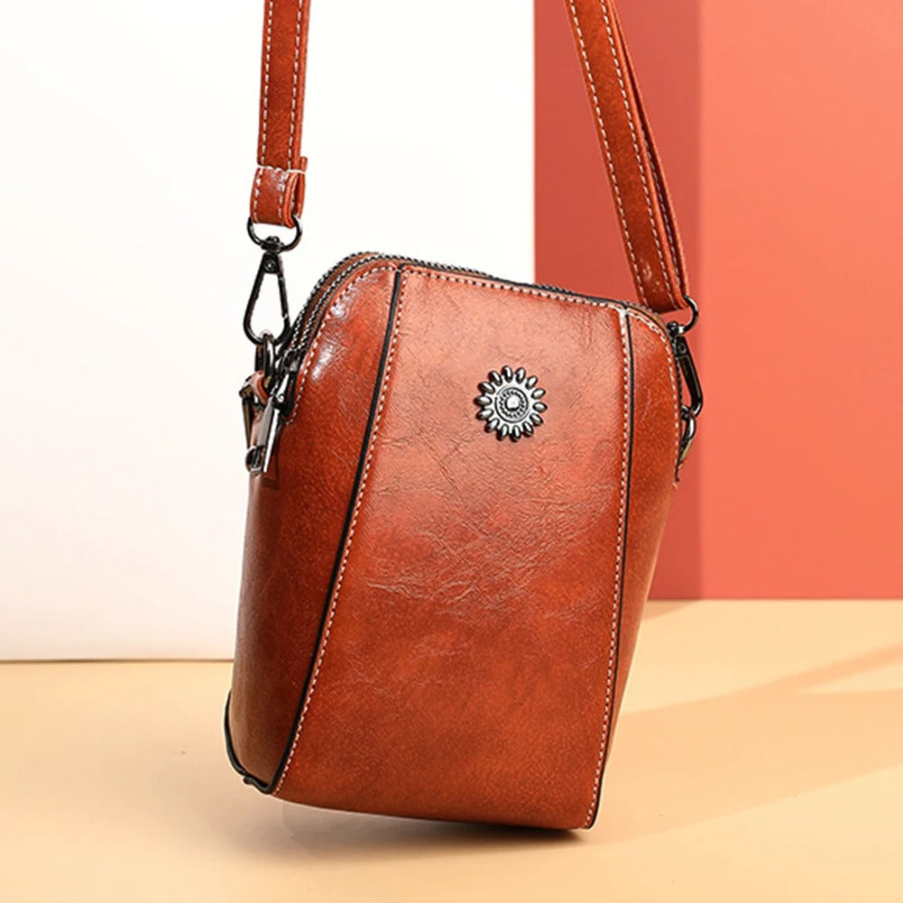 Wearclo | Women's Leather Crossbody Bag with Adjustable Strap